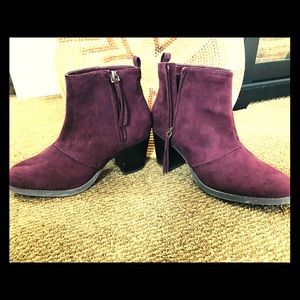 Wined Down Suede Booties Size 10